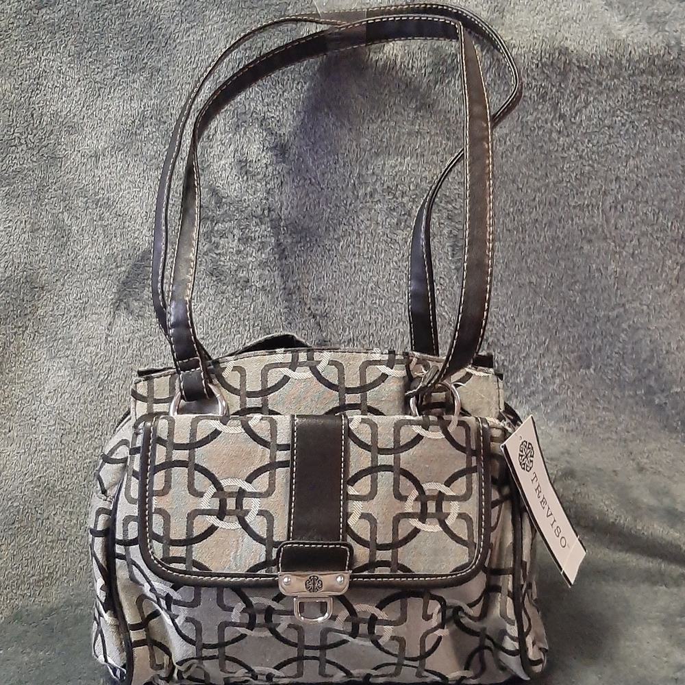 Treviso Bag, Grey & Black Multi Pockets